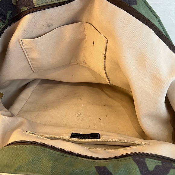 Silver Fringed Leather with Camo Fabric Hybrid Bag - Picture 8 of 16